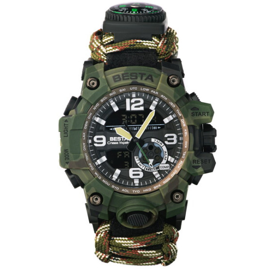 Годинник чоловічий Besta Box Military Light подарунковий набір, з компасом наручний годинник Besta #7980