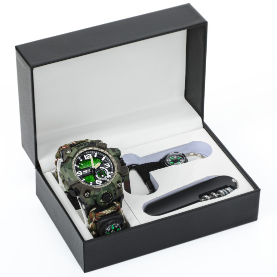 Годинник чоловічий Besta Box Military Set подарунковий набір, з компасом наручний годинник Besta