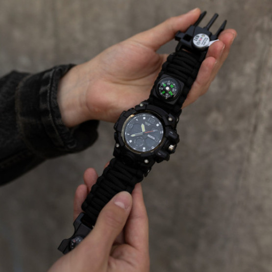 Годинник чоловічий Besta Life Pro AllBlack з компасом наручний годинник Besta #3738