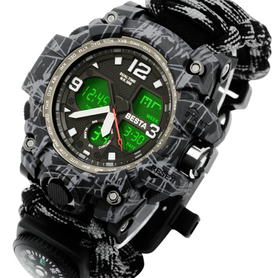 Годинник чоловічий Besta Life Pro Grey з компасом наручний годинник Besta #7712