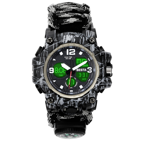 Годинник чоловічий Besta Life Pro Grey з компасом наручний годинник Besta