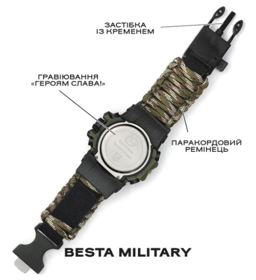 Годинник чоловічий Besta Military з компасом наручний годинник Besta #2947