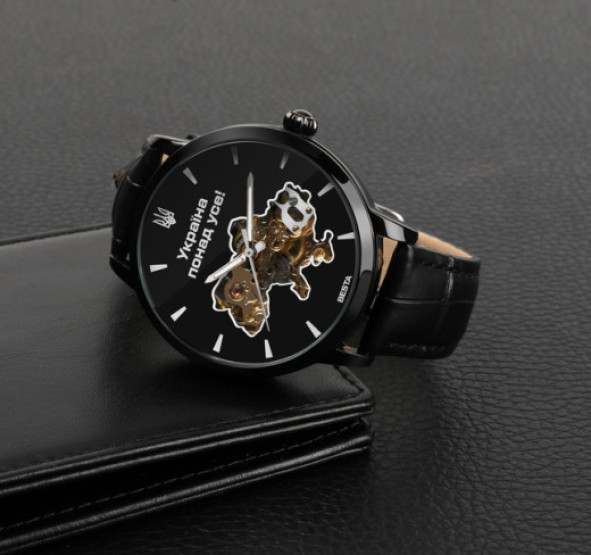 Годинник чоловічий Besta Skeleton UA Black наручний годинник Besta #3959