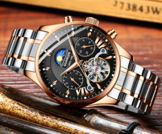 Годинник чоловічий Guanquin Prestige Gold наручний годинник Guanquin #1686