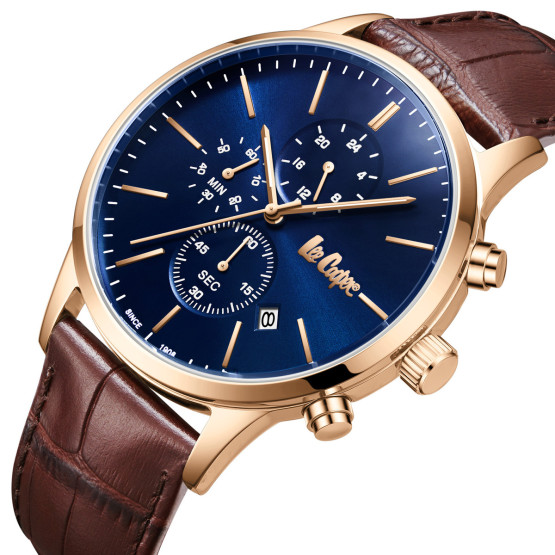 Годинник чоловічий Lee Cooper Leather Gold наручний годинник Lee Cooper