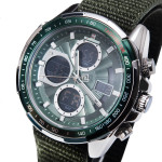 чоловічий спортивний наручний годинник naviforce fly army hook green 2 ремінці секундомір будильник тактичний