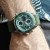 Чоловічий спортивний наручний годинник Naviforce Fly Army Hook Green 2 ремінці секундомір будильник тактичний #10878