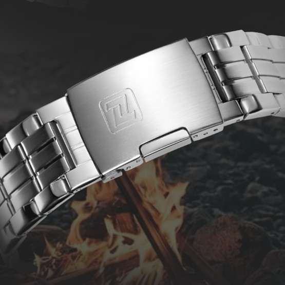 Годинник чоловічий Naviforce Fly Steel підсвітка секундомір будильник #10820