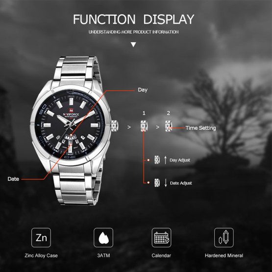 Годинник чоловічий Naviforce Rocket BlackDial наручний годинник Naviforce #9402