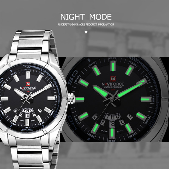 Годинник чоловічий Naviforce Rocket BlackDial наручний годинник Naviforce #9403