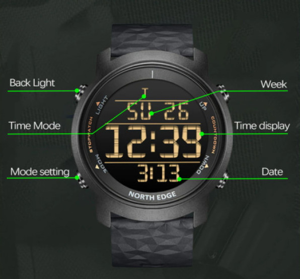 Годинник чоловічий North Edge Aero наручний годинник North Edge #3025