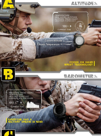 Годинник чоловічий North Edge Apache Green 5BAR наручний годинник North Edge #2830