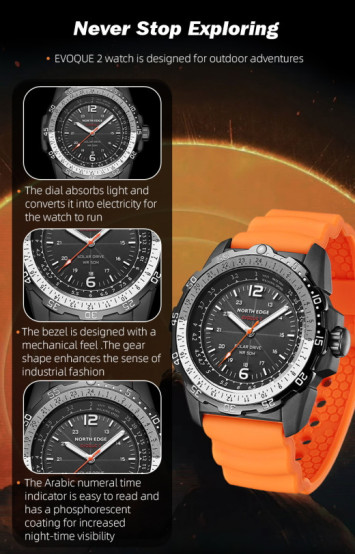 Годинник чоловічий North Edge Evoque наручний годинник North Edge #3756
