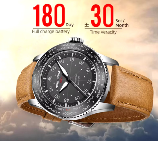 Годинник чоловічий North Edge Mach Brown наручний годинник North Edge #7528