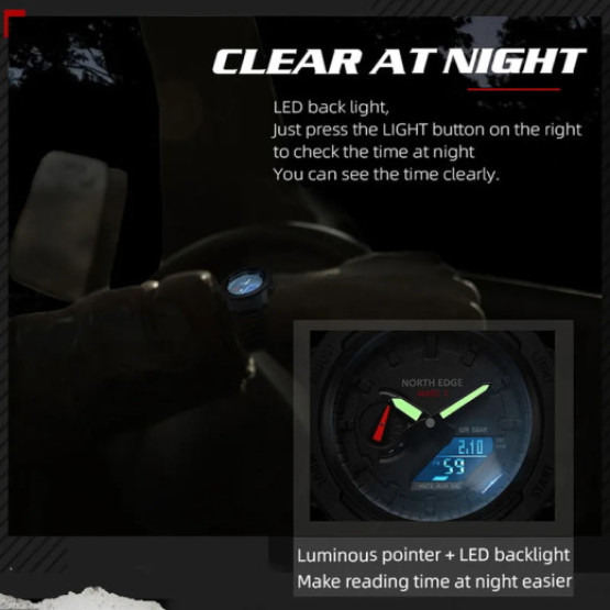 Годинник чоловічий North Edge Profi Mars3 наручний годинник North Edge #3612