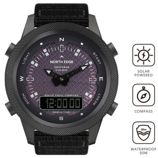 Годинник чоловічий North Edge Solar Compass наручний годинник North Edge #4231