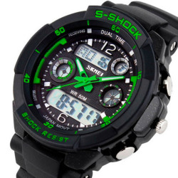 годинник чоловічий skmei s-shock green 0931 наручний годинник skmei