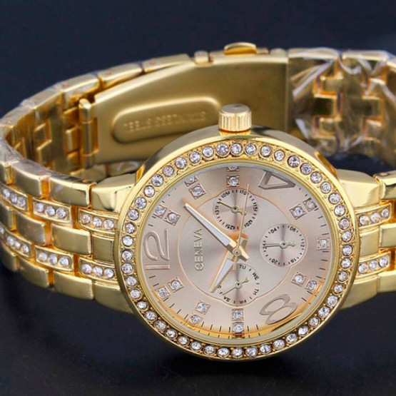 Годинник жіночий Geneva Gold наручний годинник Geneva #4408