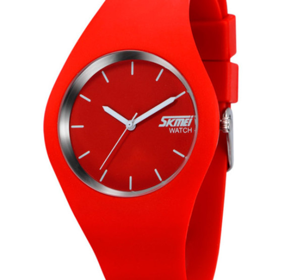 Годинник жіночий Skmei Rubber Red 9068R наручний годинник Skmei #4727