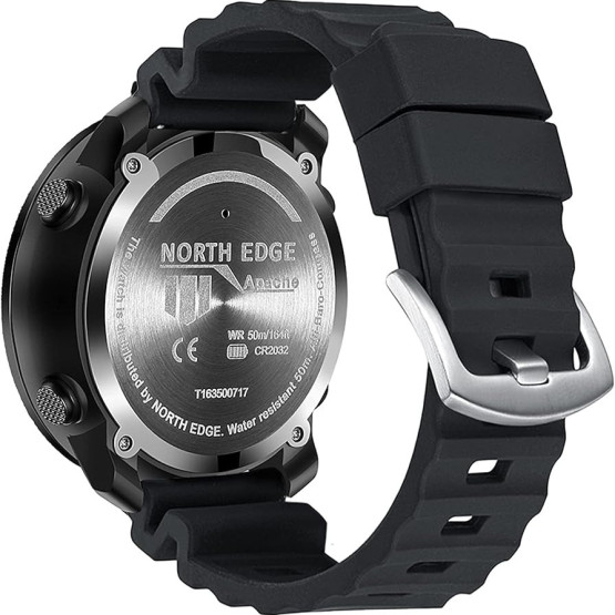 Каучуковий ремінець для годинника North Edge Apache Black ширина 24 мм