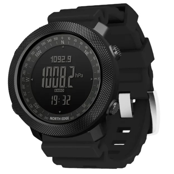 Каучуковий ремінець для годинника North Edge Apache Black ширина 24 мм #8276