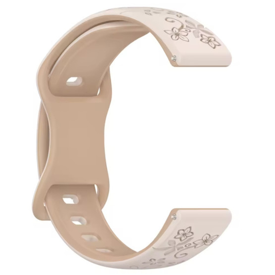 Каучуковий ремінець для годинника Flower Beige ширина 20 мм жіночий #12292
