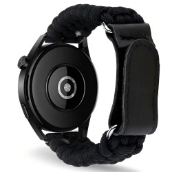 тканинний ремінець для годинника paracord black ширина 24 мм чорний