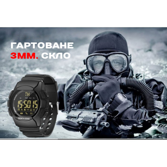 Смарт-годинник North Edge Combo 10BAR Black розумний годинник North Edge #5959