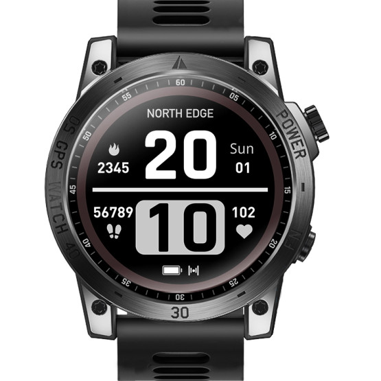 Смарт-годинник North Edge CrossFit GPS Black з компасом розумний годинник North Edge