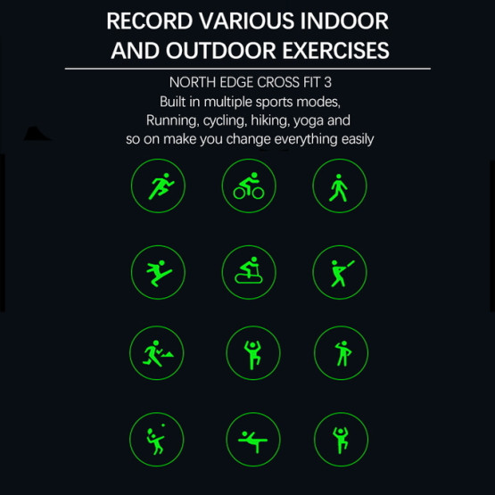 Смарт-годинник North Edge CrossFit GPS Black з компасом розумний годинник North Edge #6191