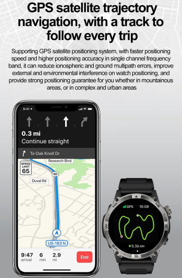 Смарт-годинник North Edge GPS Smart Titan з компасом розумний годинник North Edge #8391