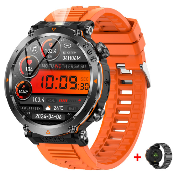 Смарт-годинник Smart Avation Pro Orange, 2 ремінці розумний годинник UWatch #9790