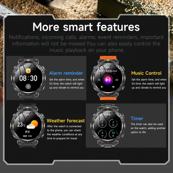 Смарт-годинник Smart Avation Pro Orange, 2 ремінці розумний годинник UWatch #9803