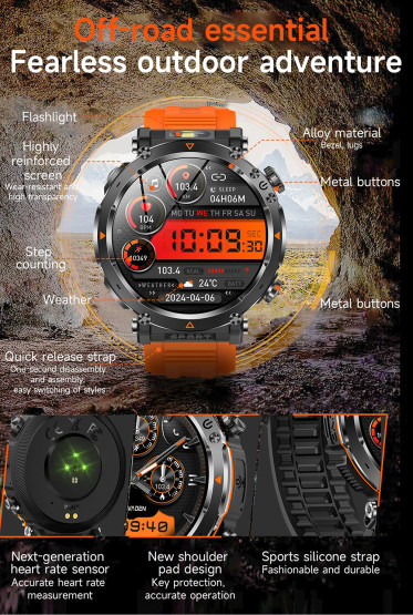 Смарт-годинник Smart Avation Pro Orange, 2 ремінці розумний годинник UWatch #9809