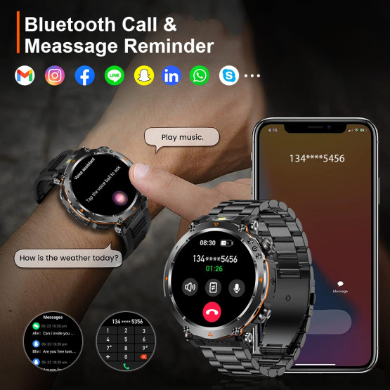 Смарт-годинник Smart Avation Pro Orange, 2 ремінці розумний годинник UWatch #9795