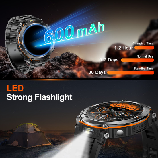 Смарт-годинник Smart Avation Pro Orange, 2 ремінці розумний годинник UWatch #9797
