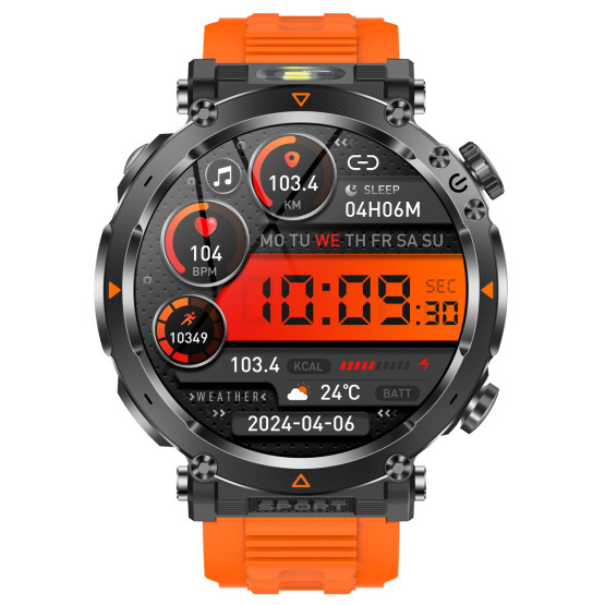 Смарт-годинник Smart Avation Pro Orange, 2 ремінці розумний годинник UWatch #9799