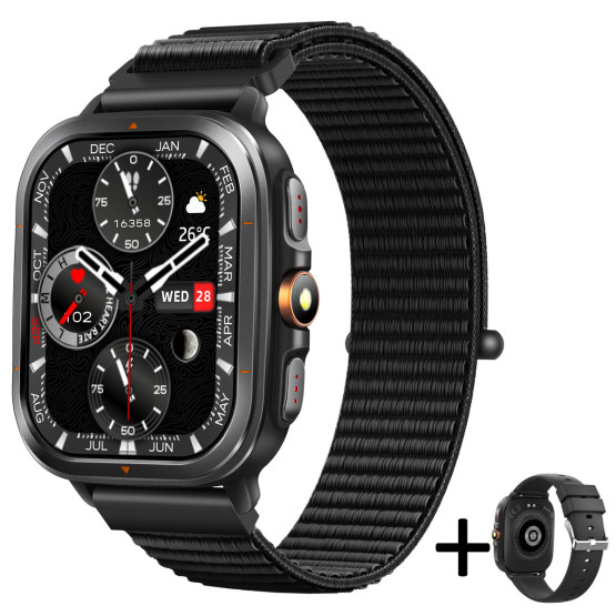 Смарт-годинник Smart Bavaro Nano Nylon 2 ремінці розумний годинник UWatch