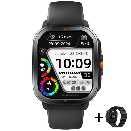 Смарт-годинник Smart Bavaro Nano Rubber 2 ремінці розумний годинник UWatch