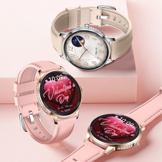 Розумний годинник UWatch Smart Brilliant Slim Silver Rubber 2 ремінці #13685