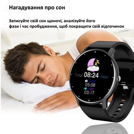 Смарт-годинник UWatch Smart Classic Steel Black 2 ремінці #12350