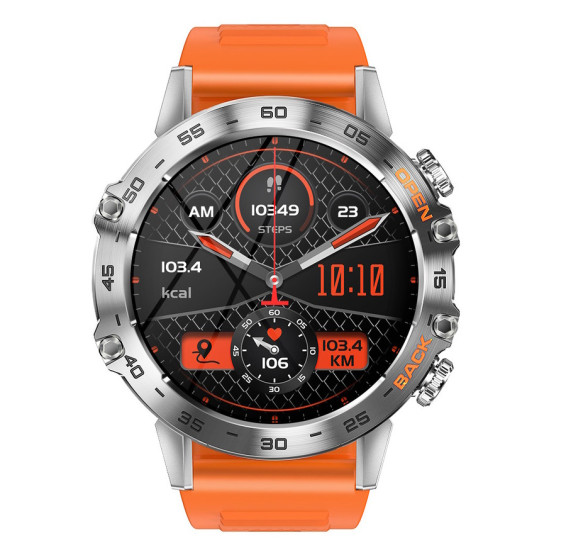 Смарт-годинник Smart Delta K52 Silver Orange, 2 ремінці розумний годинник UWatch #6499