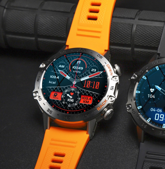 Смарт-годинник Smart Delta K52 Silver Orange, 2 ремінці розумний годинник UWatch #6500