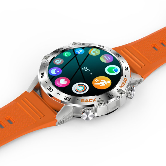 Смарт-годинник Smart Delta K52 Silver Orange, 2 ремінці розумний годинник UWatch #6501