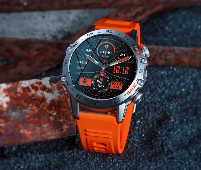 Смарт-годинник Smart Delta K52 Silver Orange, 2 ремінці розумний годинник UWatch #6503