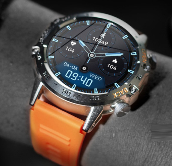 Смарт-годинник Smart Delta K52 Silver Orange, 2 ремінці розумний годинник UWatch #6506