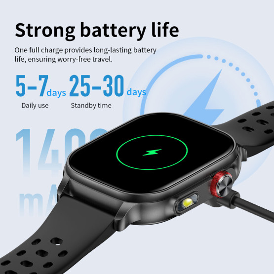 Смарт-годинник Smart Energy Rubber Black розумний годинник UWatch #13485