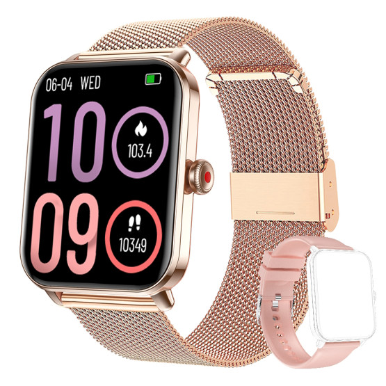 Смарт-годинник Smart Eva Gold, 2 ремінці розумний годинник UWatch