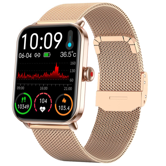 Смарт-годинник Smart Eva Gold, 2 ремінці розумний годинник UWatch #6617
