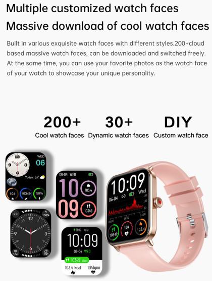 Смарт-годинник Smart Eva Gold, 2 ремінці розумний годинник UWatch #6626